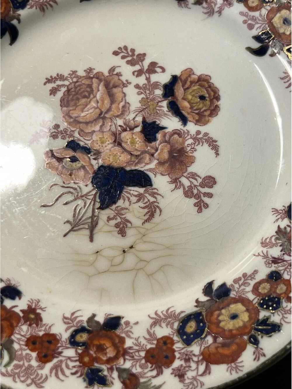 Royal Cauldon Vintage 1930s 2 Majestic Bread Butter Plates 6.5” ONE REPAIRED
